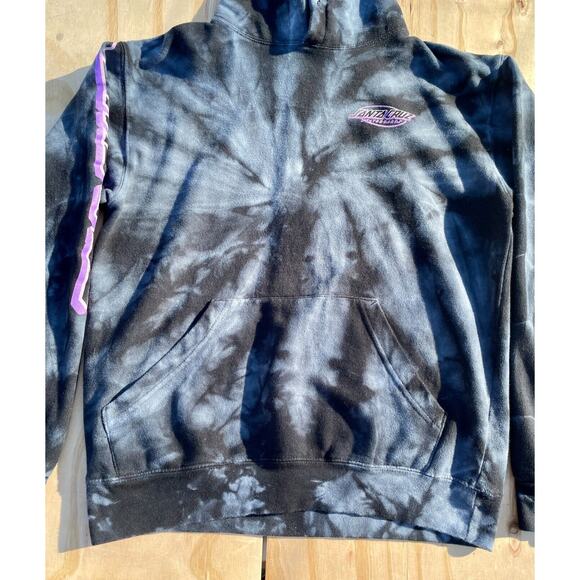 Santa Cruz Skateboard Synthwave Pullover Hoodie Men’s Black Tie Dye S Pre-Owned - Picture 2 of 7